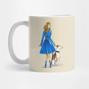 Lady in Blue and Her Dog Mug